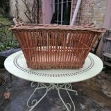 Antique wicker laundry basket