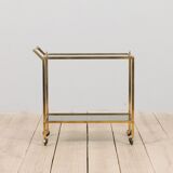 Mid-century italian brass bar cart with portable tray, 1960s