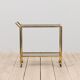 Mid-century italian brass bar cart with portable tray, 1960s