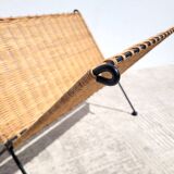 Metal and rattan magazine rack