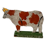 Wooden figurine, farm animals, cow; antique toy