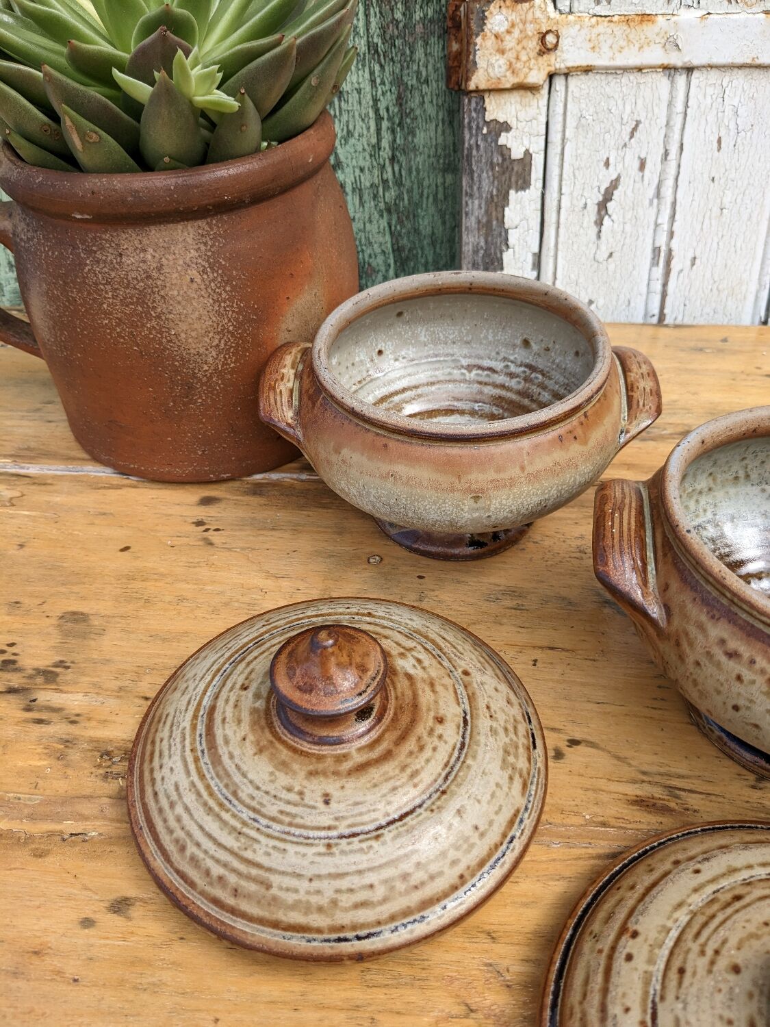 Artisanal stoneware tureen bowls