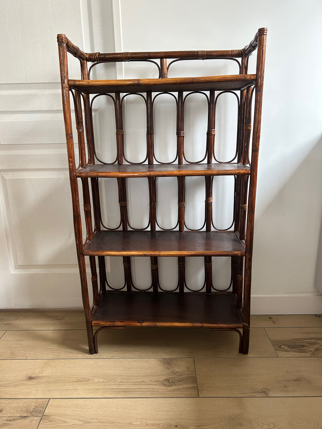 Vintage rattan shelf