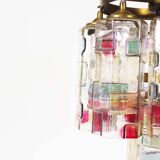 Muranoglass and brass chandelier attributed to Poliarte
