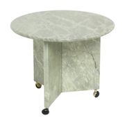 Table d'appoint ronde en marbre, table à plantes sur roulettes, années 1970