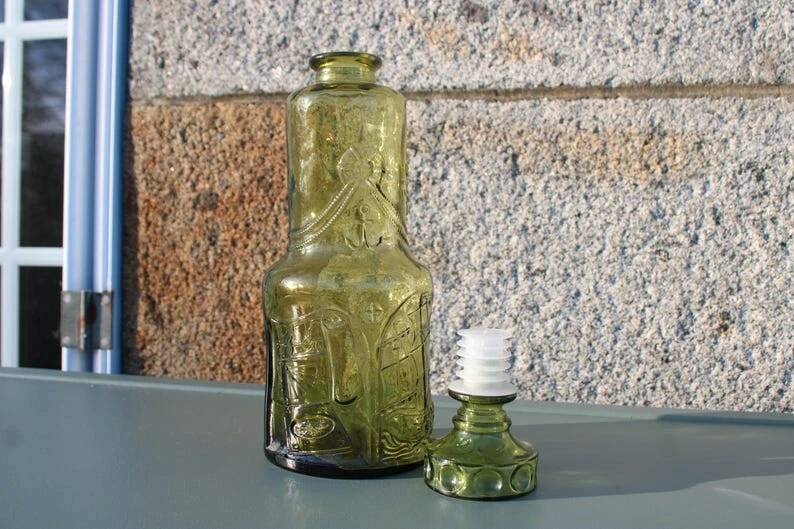 Empoli glass nautical carafe from the 1960s