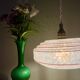 Vintage pink and red Clichy glass lampshade pendant light
