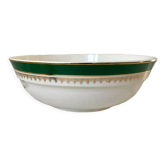 salad bowl Digoin Sarreguemines model "Martine" green and golden 50s