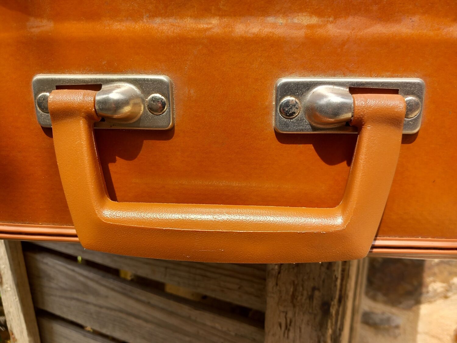 Small antique cardboard suitcase