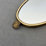 Miroir doré du milieu du siècle, années 1960, 50x29 cm
