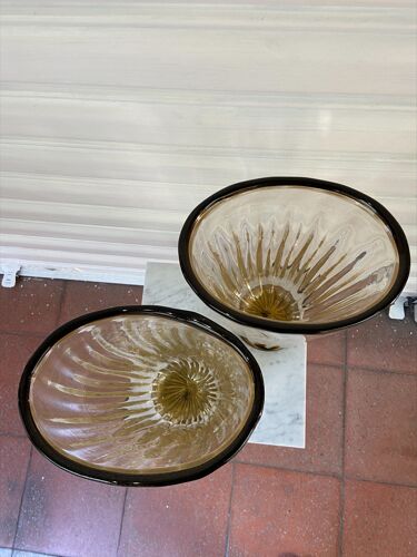 Paire de vases Toso en verre de Murano, années 80
