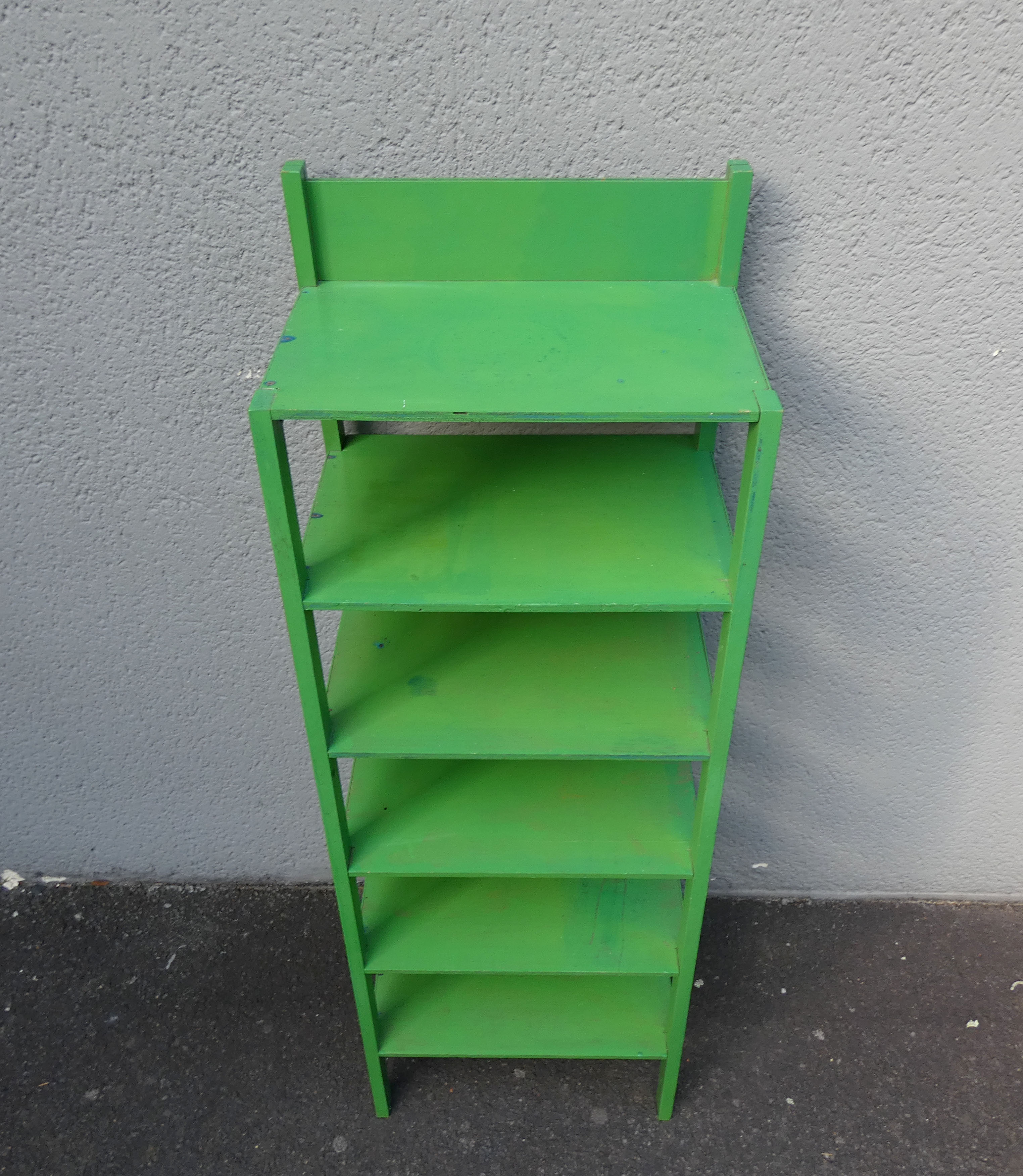 Old wooden shelf store display