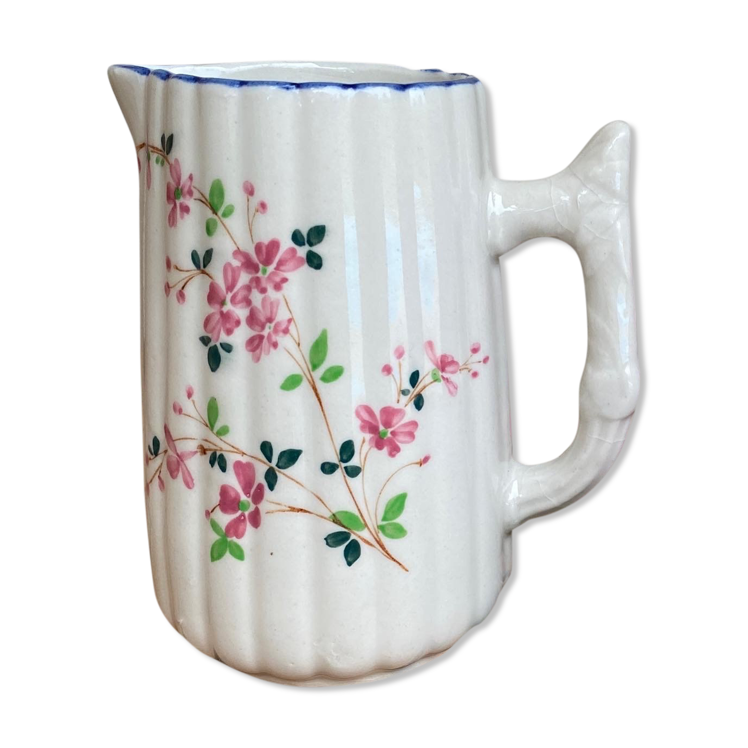 Small pitcher in iron earth with double old decoration