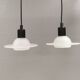 White glass UFO pendant lights by Design-Light, early 1990s Denmark