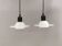 White glass UFO pendant lights by Design-Light, early 1990s Denmark