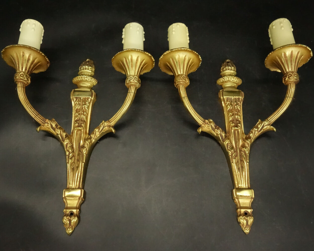 Pair of Louis XVI style torch lamps