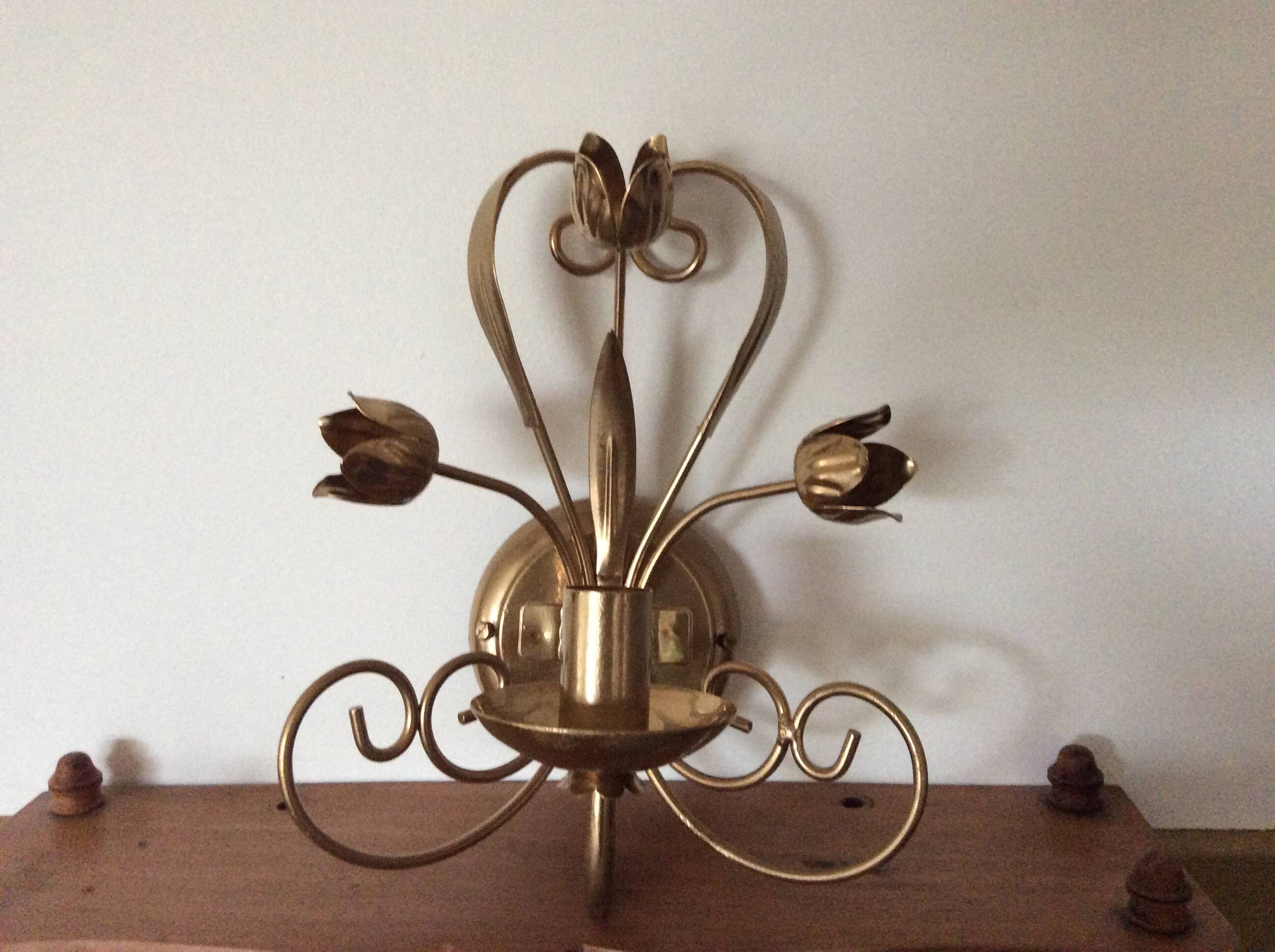 Gold metal wall light