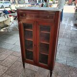 Bookcase forming showcase styleLouis XVI marble top