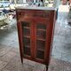 Bibliothèque armoire formant vitrine style Louis XVI plateau marbre