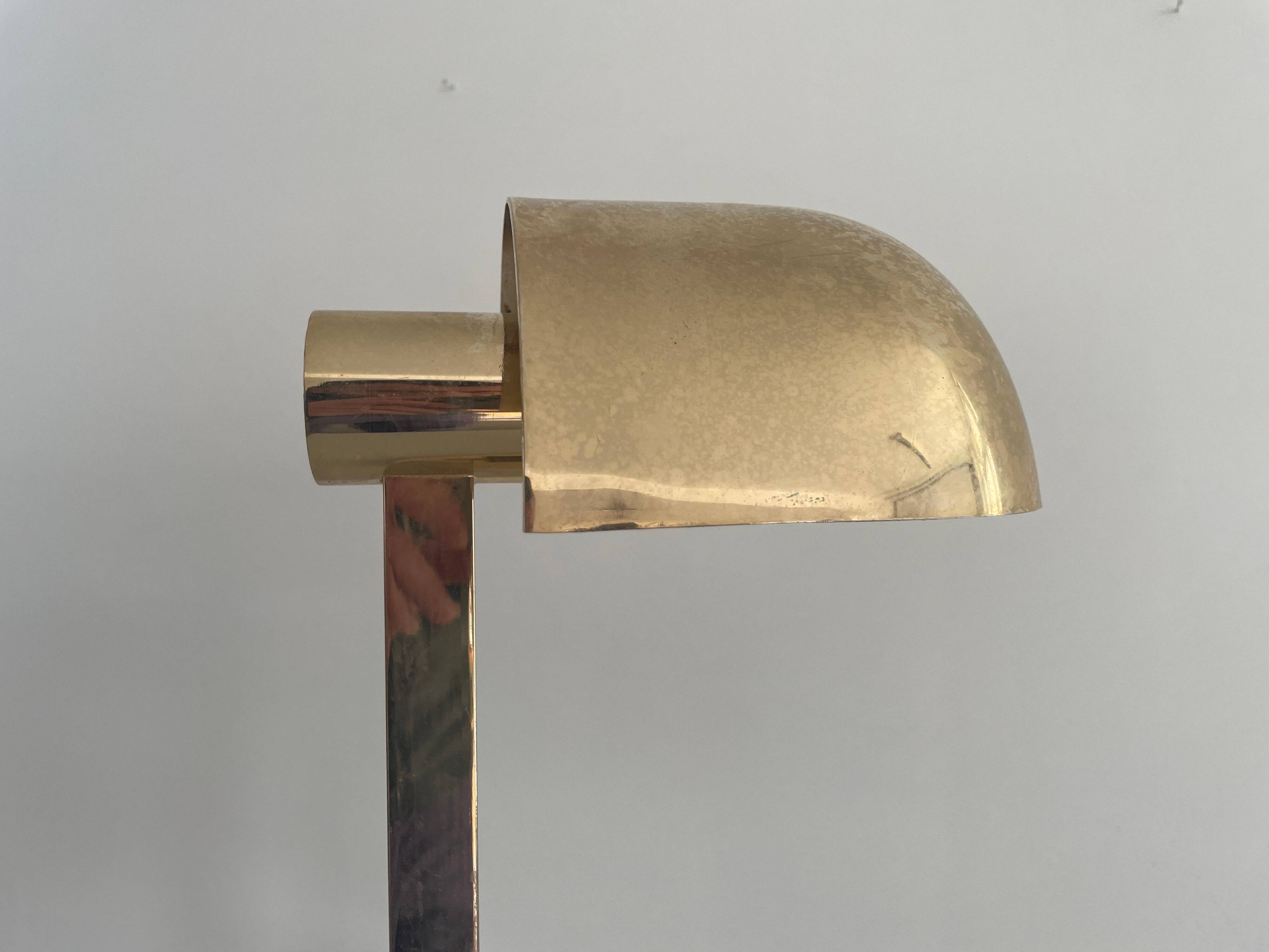 Large modernist desk lamp in brass by Hillebrand, 1960s, Germany.