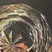 Baccarat double cut crystal salt cellar with metal mount