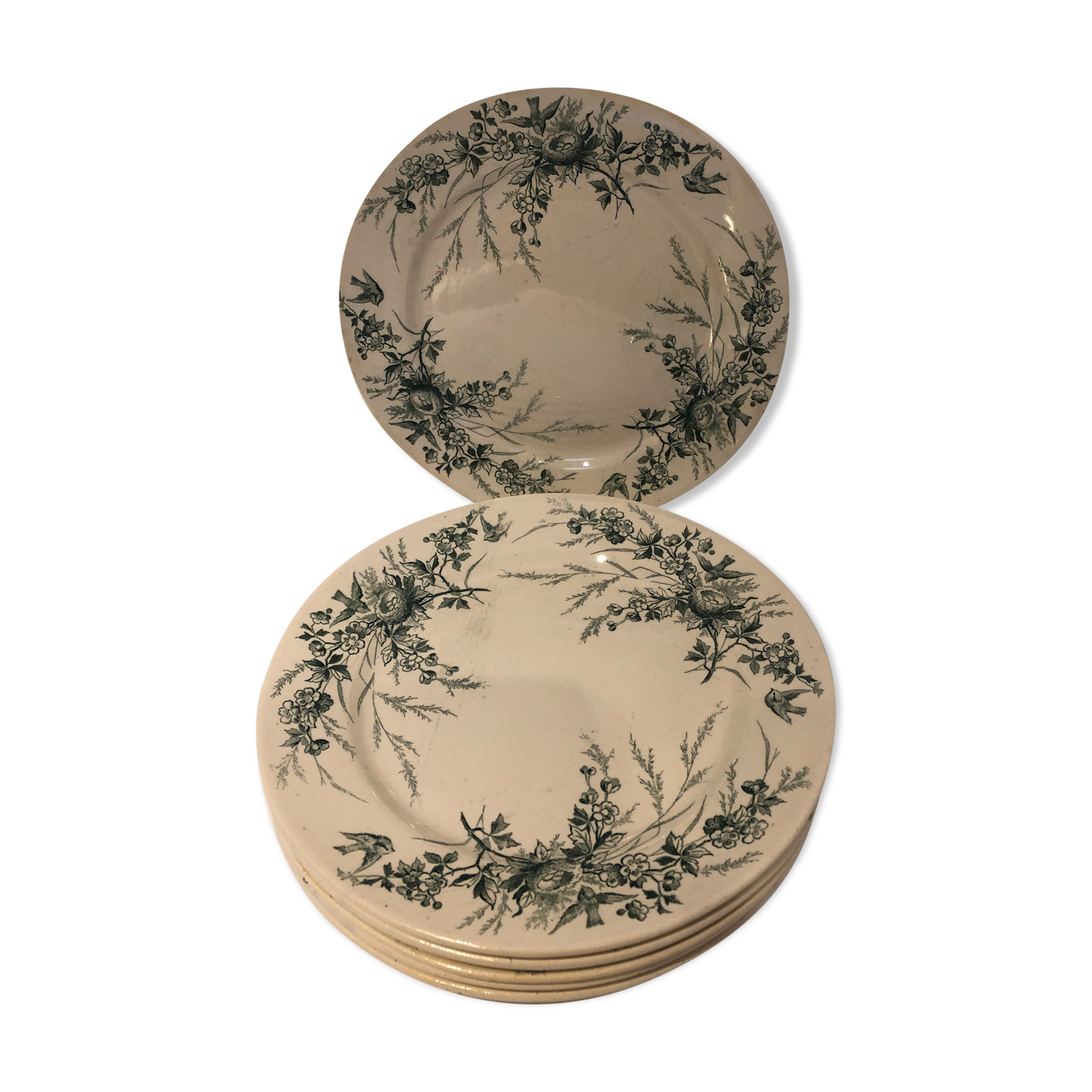 6 plates dessert linotte, Terre de Fer