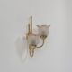 Vintage wall light, brass and frosted pink moulded glass, France, 1980.