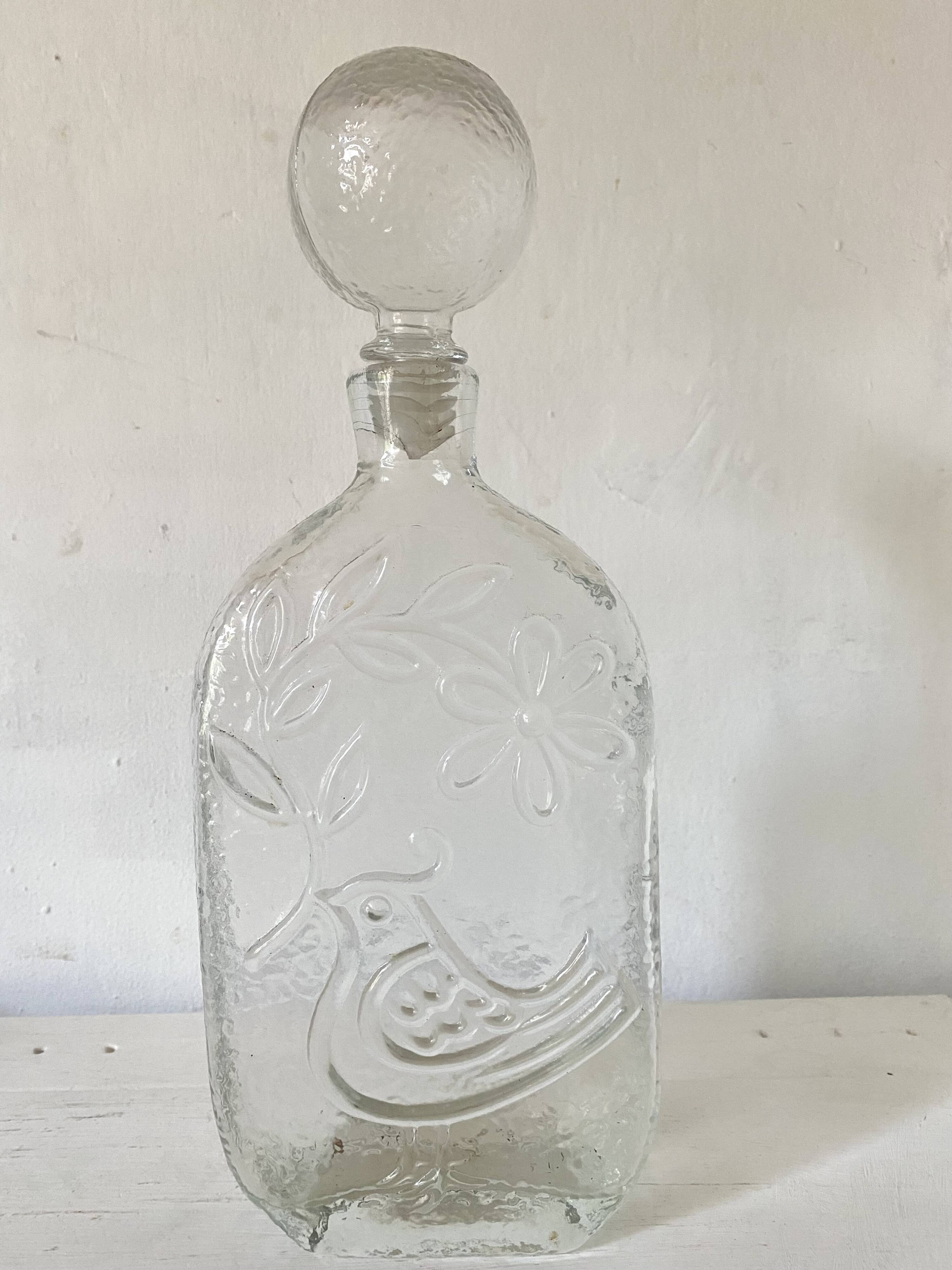 Vintage Empoli glass decanter