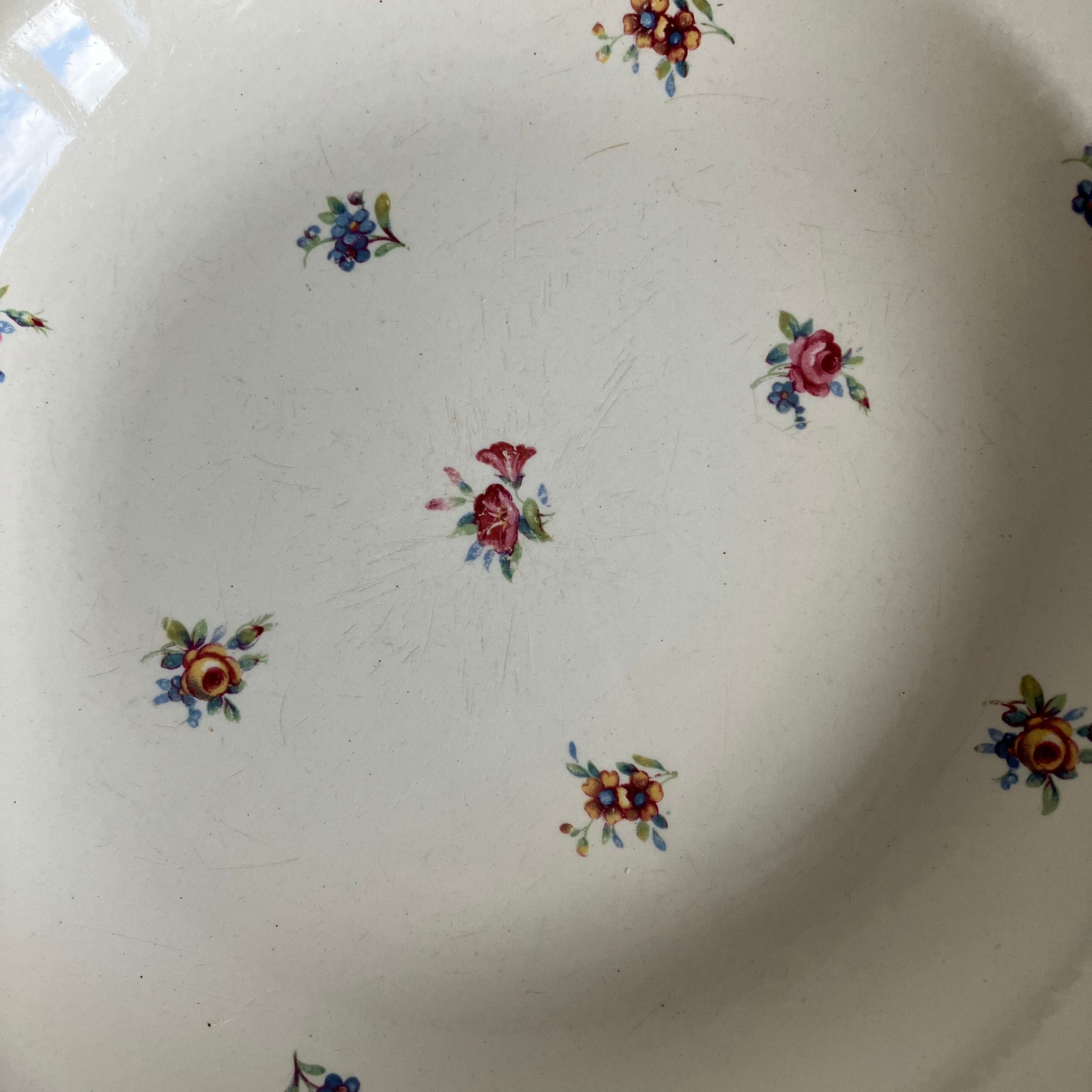 2 hollow plates Salins floral décor