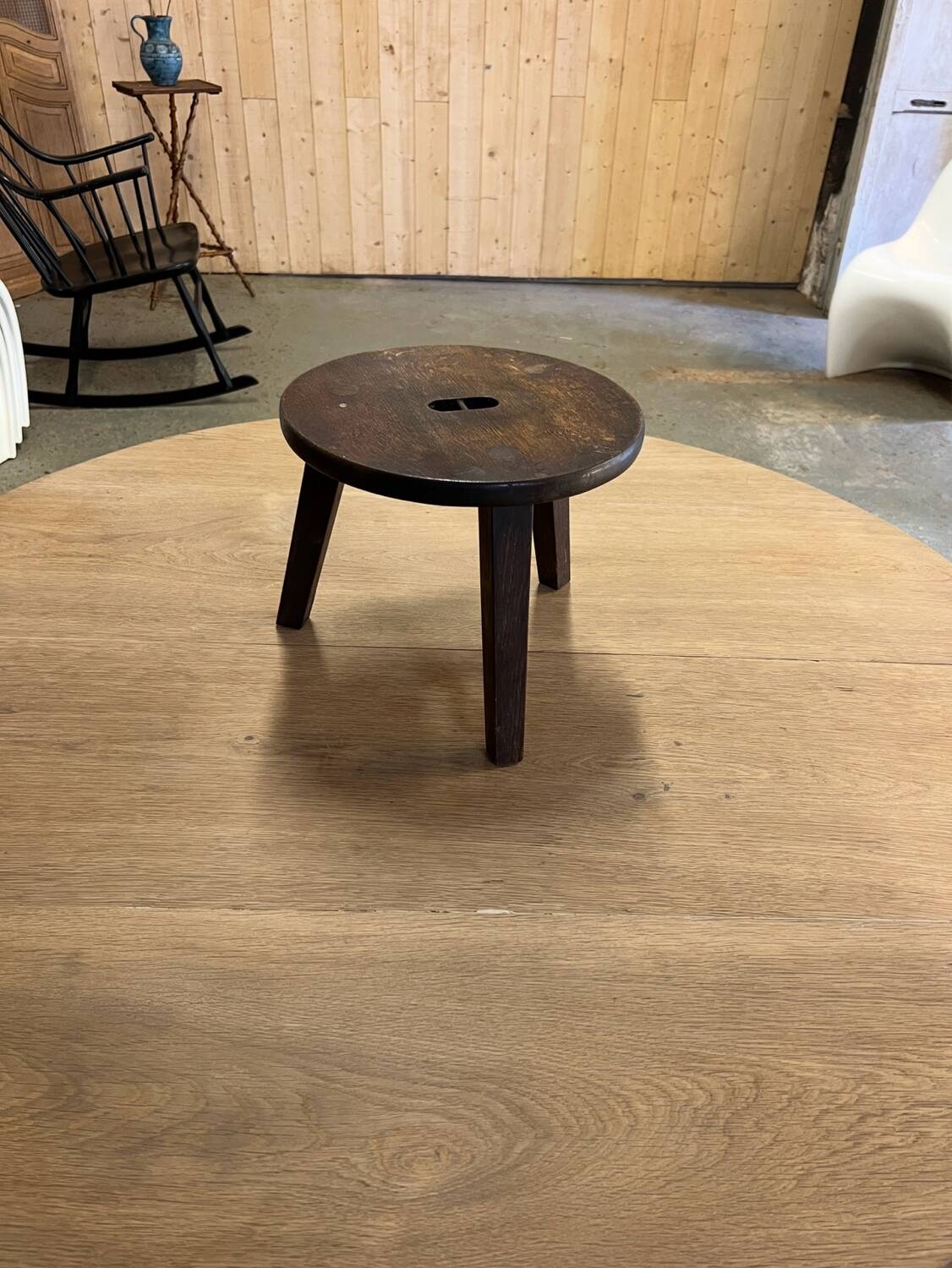 Wabi sabi oak stool