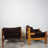 Paire fauteuils velours 70