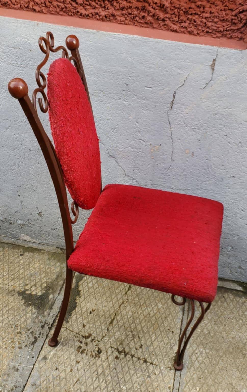 6 wrought iron chairs by Raymond Menos, Haiti