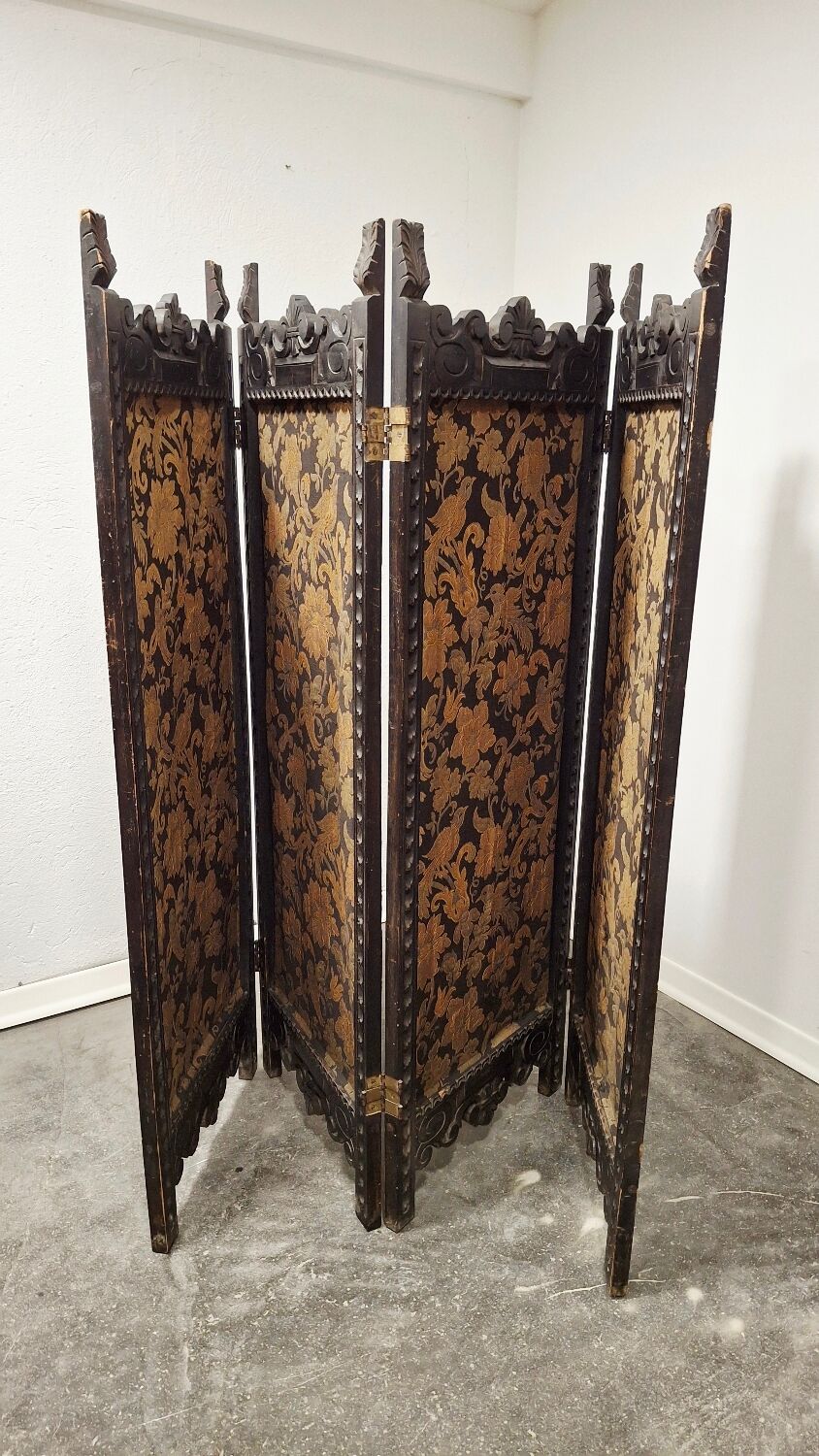 Antique Hand-Carved Wooden Room Divider