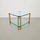 T24 Coffee Table in Brass with Double Glass Tops by Peter Ghyczy, 1970s