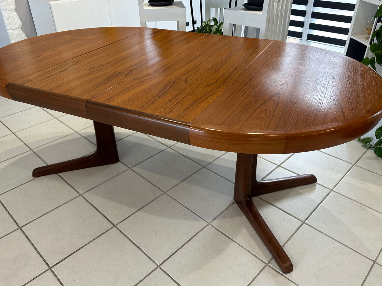 Extensible Baumann teck table vintage 1970