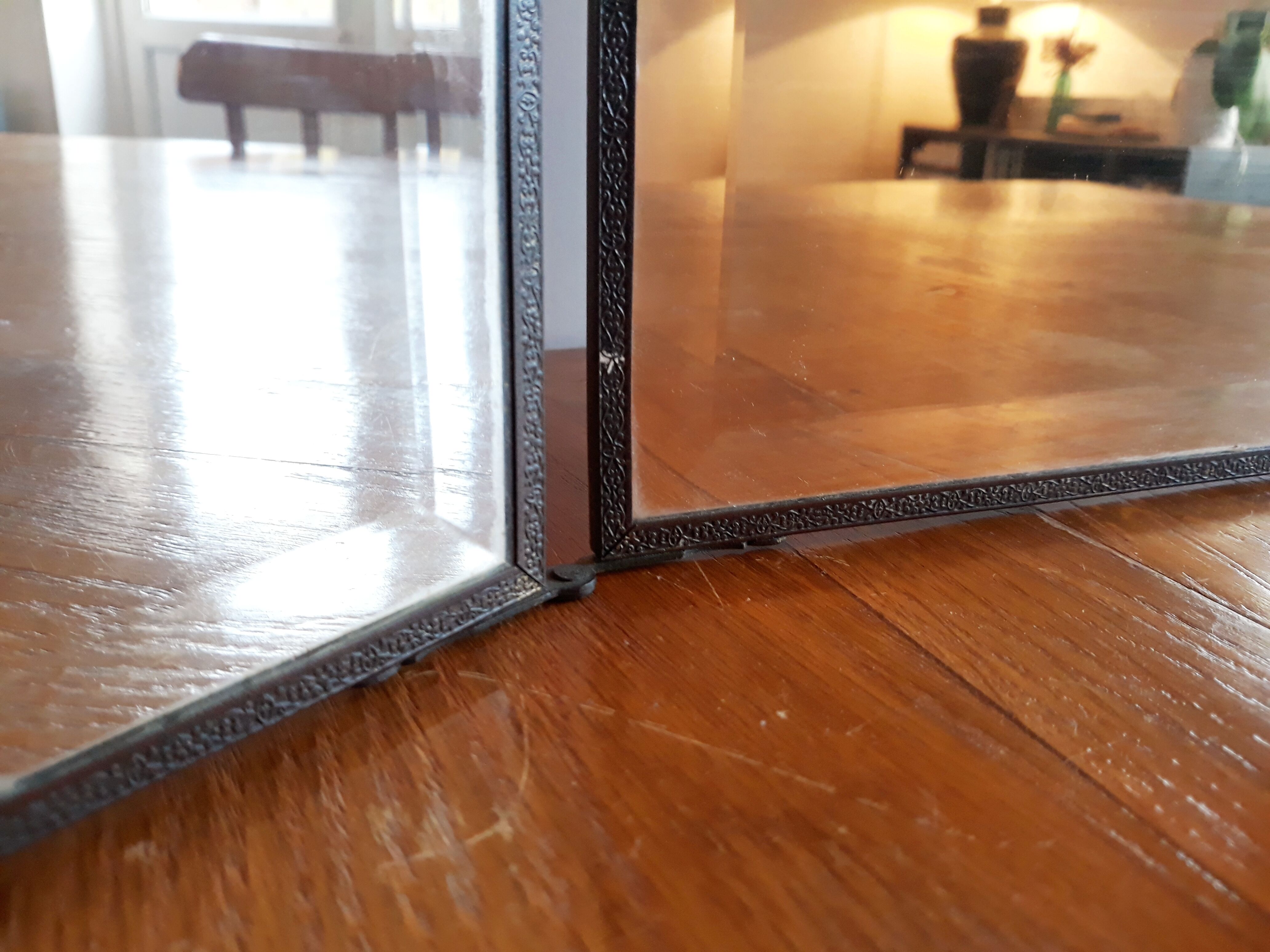 Mirror triptych barber vintage 66cm x 27cm