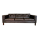 Vintage Danish Erik Jørgensen brown leather 3 seater sofa