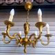 Superb 6-light chandelier in gilded bronze in Louis XVI style, in working condition.