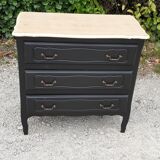 Commodity 3 drawers style louis XV black