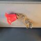 Tulip wall light in brass and red glass