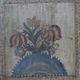 Antique Rustic Farmhouse Folk Art Painted Bridal Cabinet 1860