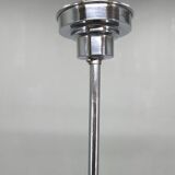 Art Deco Chandelier, Chrome, Walnut & Glass, 1930s