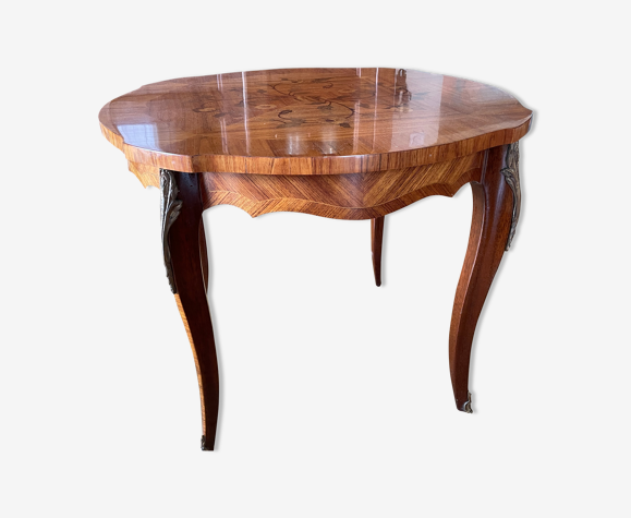 Table basse en bois de rose marquetée