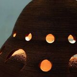 Suspended Japandi lamp in ceramic from the 60s/70s, vintage boho lamp.