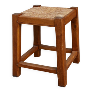 Tabouret paillé en chêne