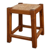Tabouret paillé en chêne