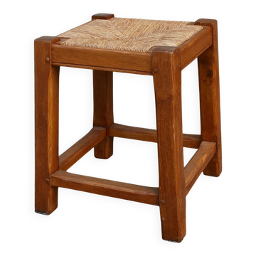 Tabouret paillé en chêne