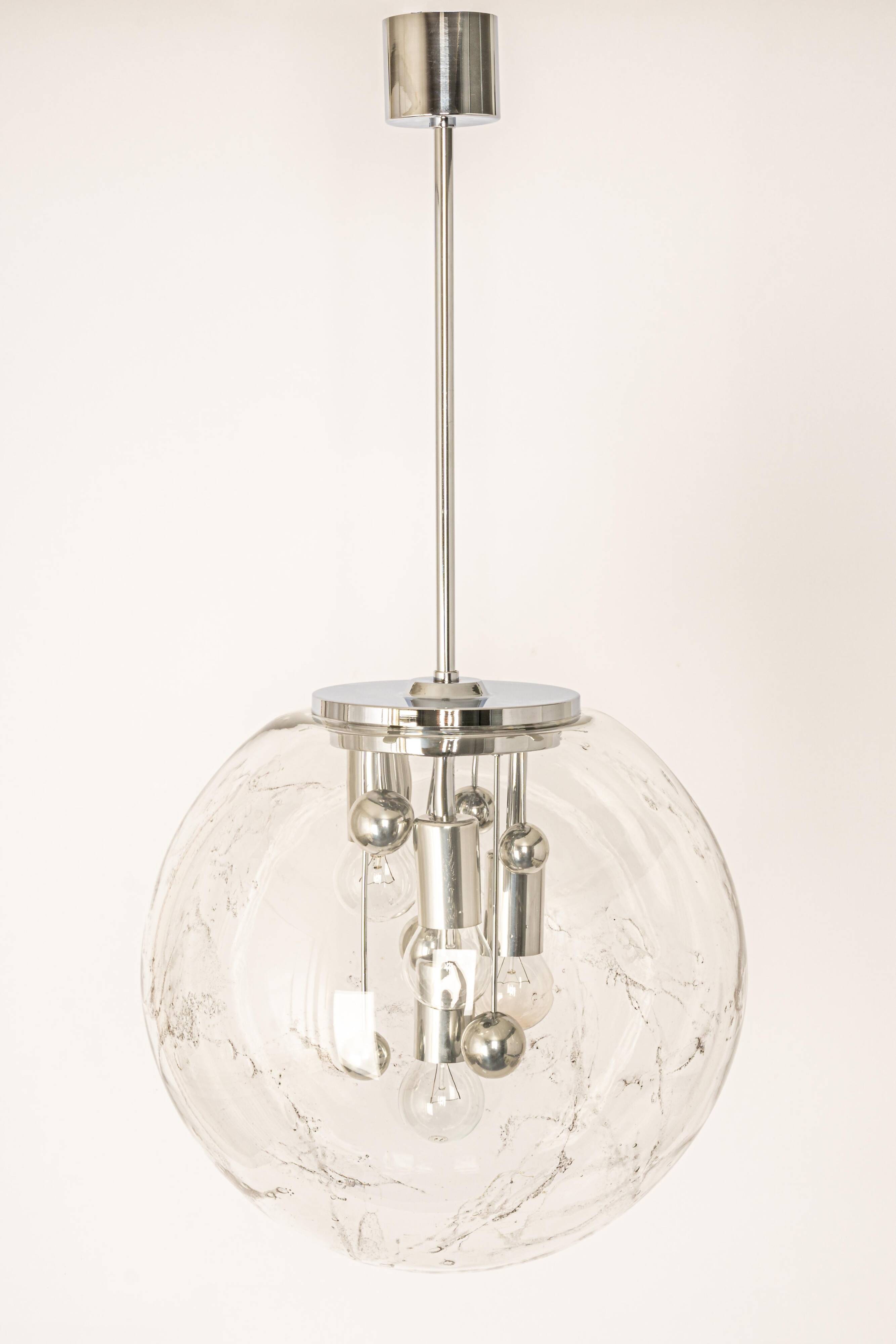 Large Sputnik ball pendant by Doria, Germany, 1970s.