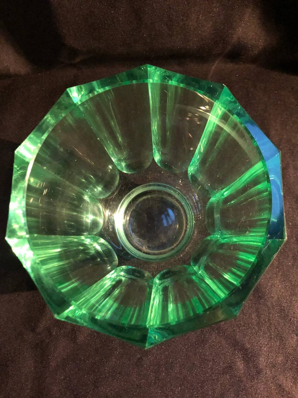 Glass-sided vase signed Daum Nancy 1950