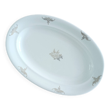 Plat ovale Villeroy et Boch, fleurs dorées